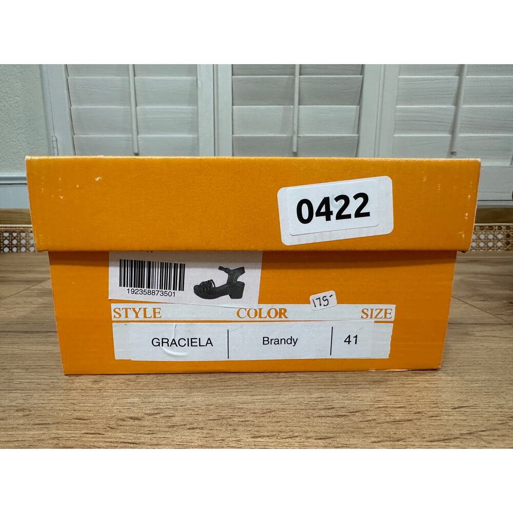 Miz Mooz NYC Graciela Heel Sandal Brandy Leather Sz 9.5/10 US 41 EU NIB Vacation - Picture 12 of 14